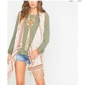 Miss Me‎ Fringe Boho Sweater Vest